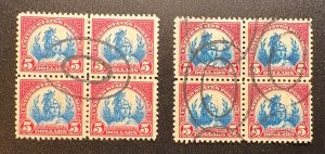 U.S. Stamps Scott #573 and #573a Used  - Block Of 4 - SCV = $270