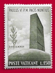 VATICAN CITY SCOTT#418 1965 POPE PAUL VISIT TO UN - MNH