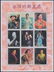 GRENADA Sc #2496a-l MNH SHEET of 9 DIFF CHINESE ENTERTAINER TERESA TANG