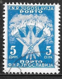 Yugoslavia J69: 5d Torches and Star, used, F-VF