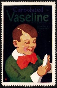 Vintage US Poster Stamp Carbolated Vaseline For Cuts And Scratches