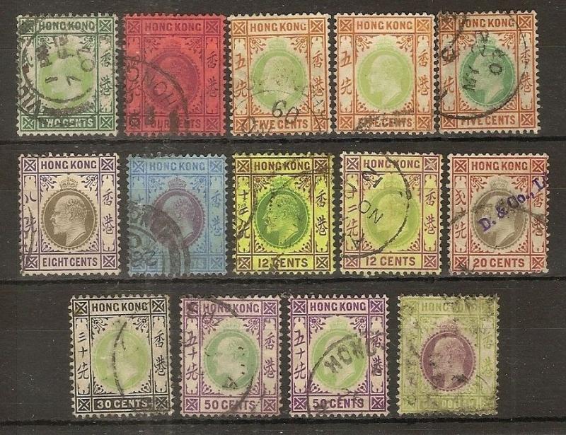 Hong Kong 1904-06 Definitives Cat£170 (14v)