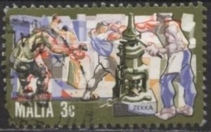 Malta 595 (used) 3c minting coins (1981)
