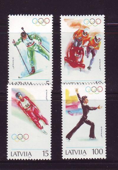 Latvia Sc 356-9 1994 Lillehammer Winter Olympics stamp set mint NH