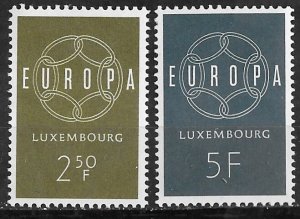 Luxembourg # 354-55 Europa - 1959 common design (2) Mint NH