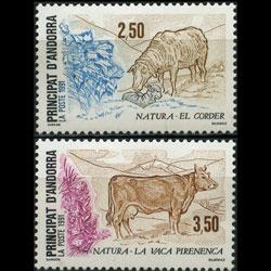 ANDORRA FR. 1991 - Scott# 406-7 Farm Animals Set of 2 NH