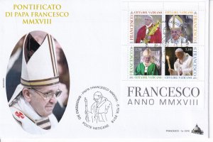 2018 - VATICAN - Pontificate of Pope Francis, sheet - FDC