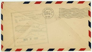 USA Airmail USS AKRON Tactical Training Flight Cachet 1932 Cover Postage Stamps