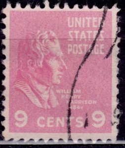 United States, 1938, William H. Harrison, 9c, sc#814, used