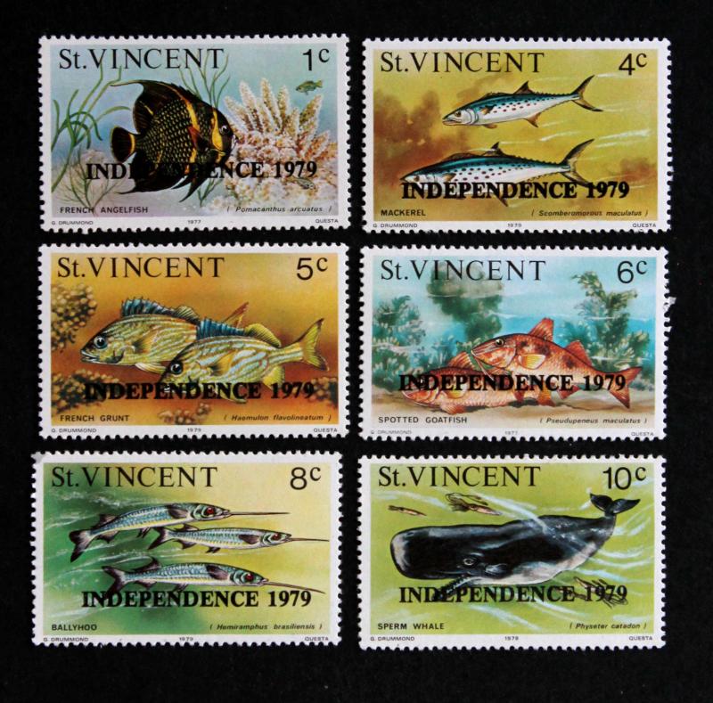 Stamp St. Vincent Sc# 572-577 MNH Short Set 1979 Independence Overprint 