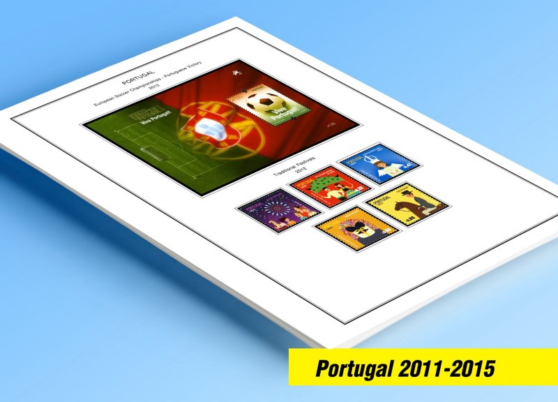 COLOR PRINTED PORTUGAL 2011-2015 STAMP ALBUM PAGES (93 illustrated pages)