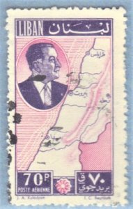 LEBANON SCOTT #C298 USED 75p 1961 MAP