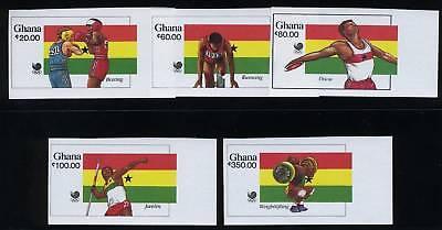 GHANA SCOTT# 1058-62 SEOUL OLYMPICS IMPERF SET MNH