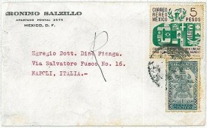 13316  - MEXICO  - POSTAL HISTORY - COVER to ITALY 1956 UNO Flags