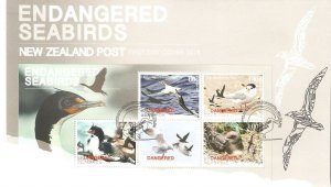 2014  NEW ZEALAND SG:MS3609 - ENDANGERED SEABIRDS  M/S on FDC