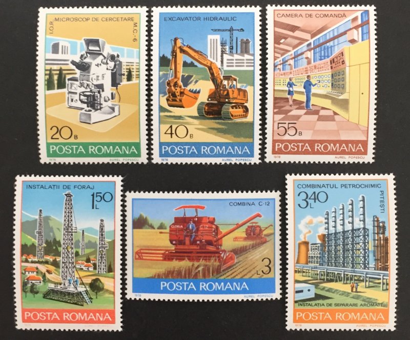 Romania 1978 #2784-9(6), Industrial Developement, MNH.
