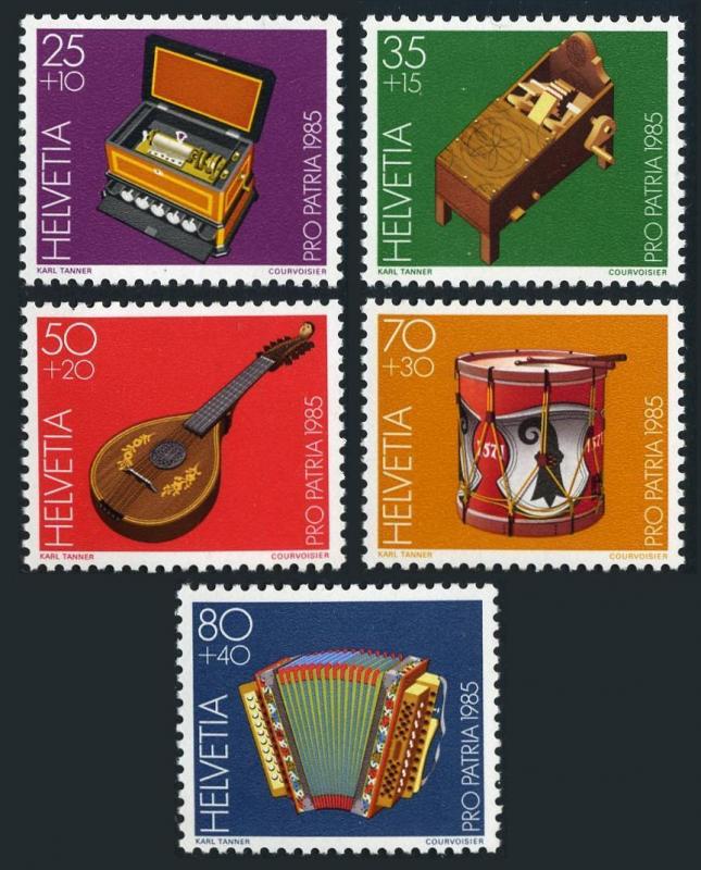 Switzerland B513-B517,MNH.Michel 1296-1300. Musical Museum Exhibits,1985