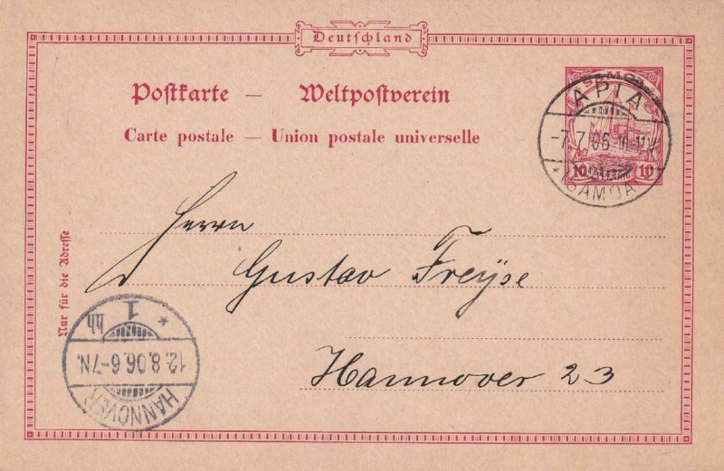 196X, Apia, German Samoa to Hanover, Germany, No Message on Back (45820)