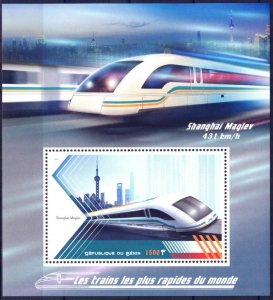 Benin 2018 Speed Trains Locomotives Shanghai Maglev S/S MNH