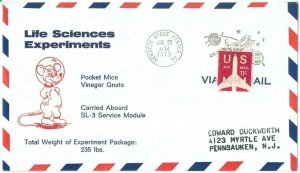 73887 - USA - Postal History - SPECIAL Cover 1973 - SPACE Astro LIFE EXPERIMENTS