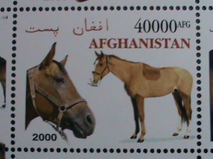 AFGHANISTAN STAMP -2000 WORLD FAMOUS HORSES- MNH SHEET - VERY FINE