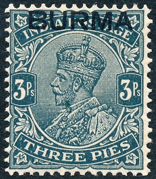 Burma 1937 3p Slate SG1 MH