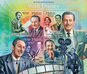 Guinea-Bissau - Walt Disney - 4 Stamp Sheet - GB13107a