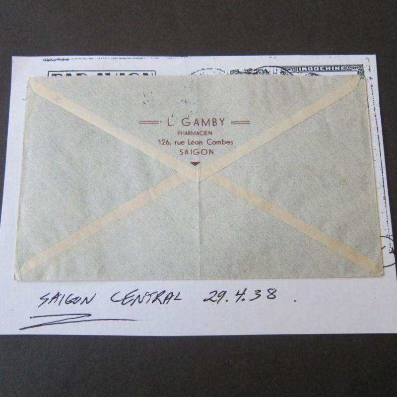 Vietnam 1938 Airmail to Paris