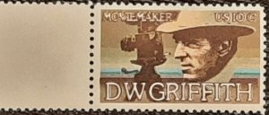 US Scott # 1555; 10c DW Griffith from 1975; MNH, og, F/VF; color shift