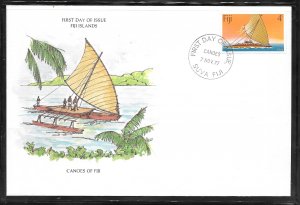 Fiji #380 FDC 1977 Canoes of Fiji Postal Commutative Society (11783)