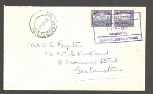 SOUTH AFRICA 1951 (20 Jun) Rail Post - Cover to - 99585