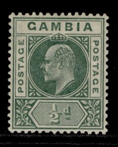 GAMBIA EDVII SG45, ½d green, LH MINT.