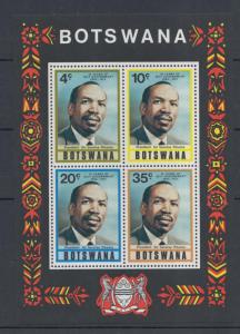 XG-I434 BOTSWANA - Sheet, 1975 10 Years Of Self Government, President Khama MNH