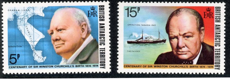 British Antarctic Territory 62-63 MNH 1974 Churchill