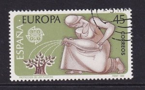 Spain #2476 cancelled 1986  Europa 17p girl watering tree