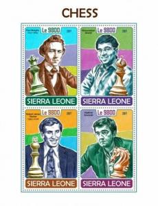 Sierra Leone - 2017 Chess Masters - 4 Stamp Sheet - SRL171012a