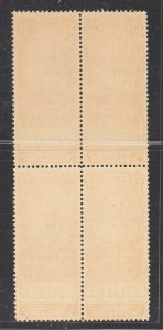 Canada 1930 King George V, Old Revenue ($3 Orange, B/4) MNH