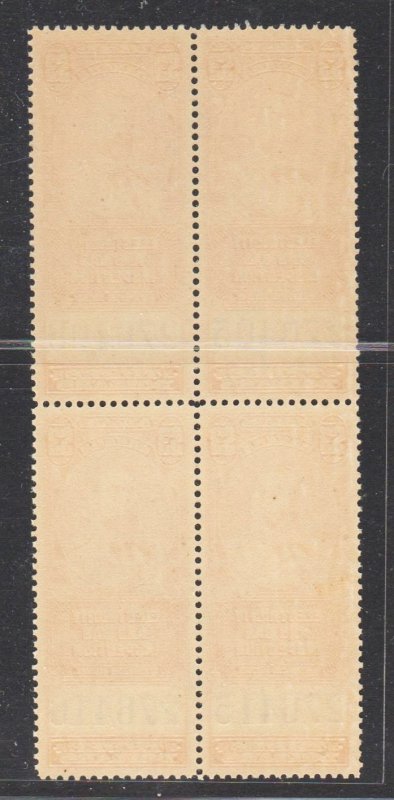 Canada 1930 King George V, Old Revenue ($3 Orange, B/4) MNH