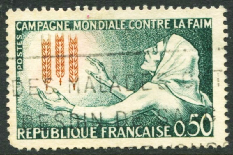 France #1056 Hungry Woman and Wheat Symbol Used CV$0.30