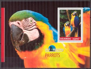 Uganda 2014 Birds Parrots S/S MNH