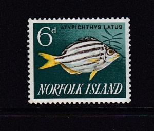 1962 Norfolk Island Fish 6d HM SG43