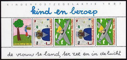 HERRICKSTAMP NETHERLANDS Sc.# B634A 1987 Professions S/S