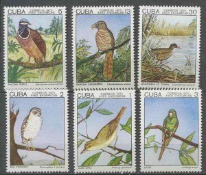 Cuba Sc# 1982-1987  INDIGENOUS BIRDS Cpl set of 6  1975  MNH