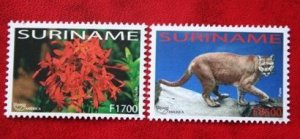 SURINAME 2003 UPAEP flower Puma MNH Scott# 1302a,1302b
