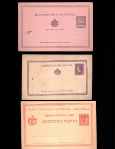 Serbia 3 diff mint postal cards