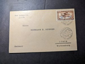 1931 Egypt Airmail LZ 127 Graf Zeppelin Cover Cairo to Lorch Wurtt Germany