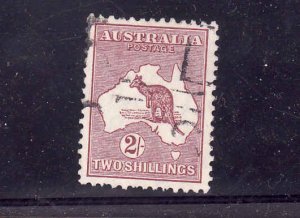 Australia-Sc#99-used-2sh red brn Kangaroo-1929-30-