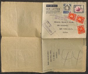 KUT KENYA #76 79 STAMPS POSTAGE DUE AEROGRAMME STATIONERY MARKS & CLERK USA 1950