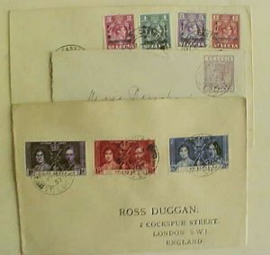 ST. LUCIA 1902 FRONT ONLY & 1937 & 1951 FDC