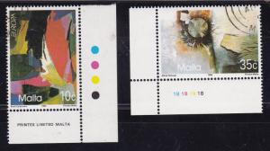 Malta 1993 Europa (2) Canceled To Order ART Paintings VF/NH/CTO (**)